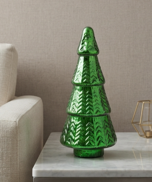 Christmas Green Glass Tree