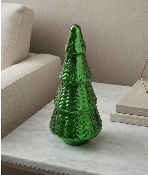 Christmas Green Glass Tree - View 2