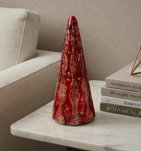 Christmas Red Glass Tree - View 2