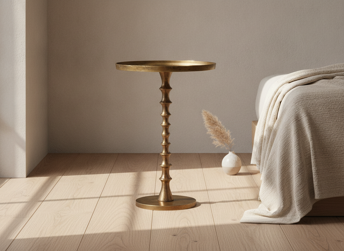 Antique Golden Spiral Round Table - View 3