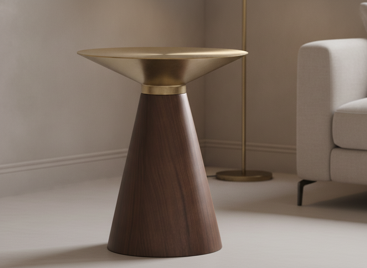 Golden Top With Walnut Wood