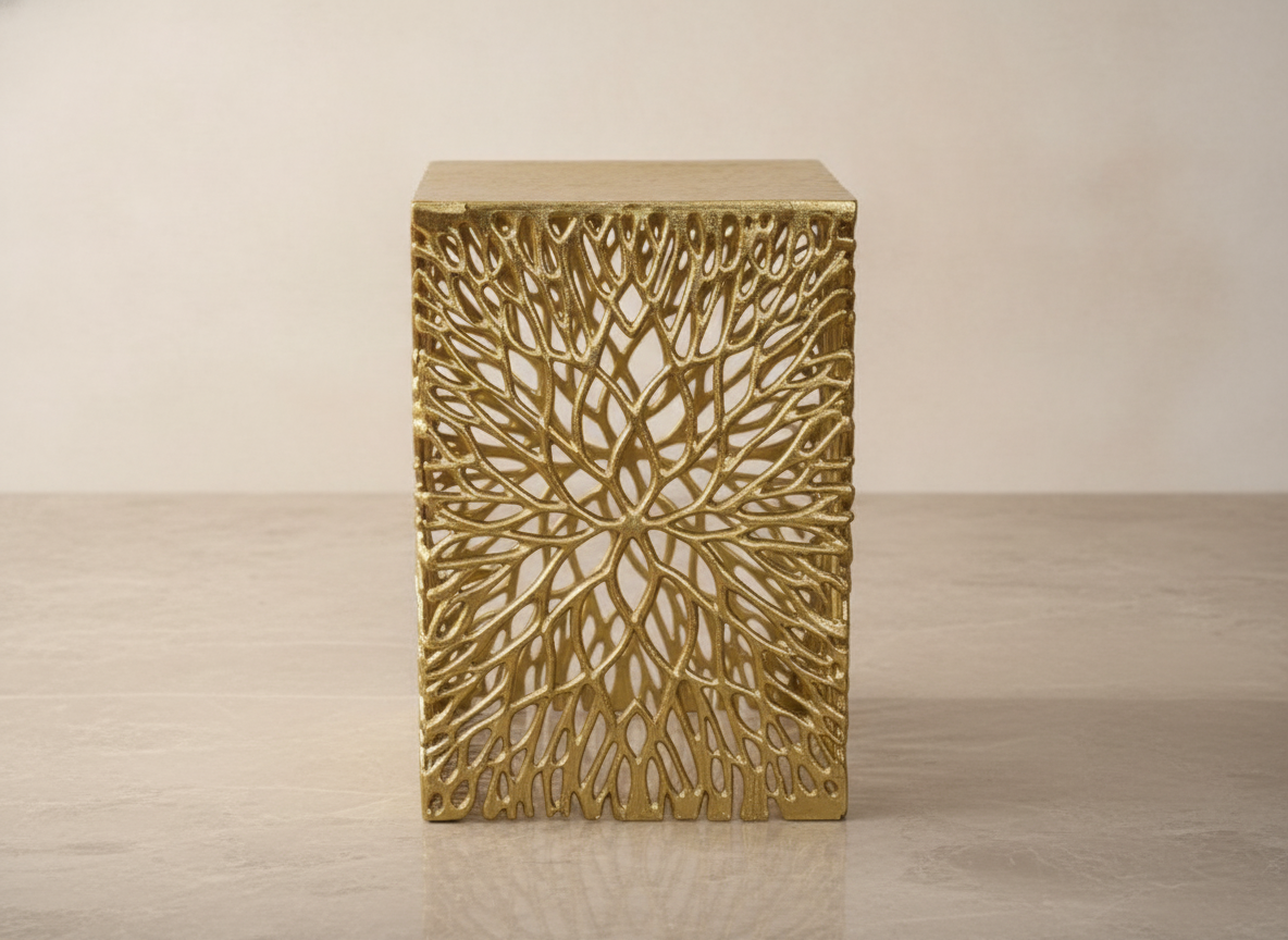 Golden Square Side Table - View 3