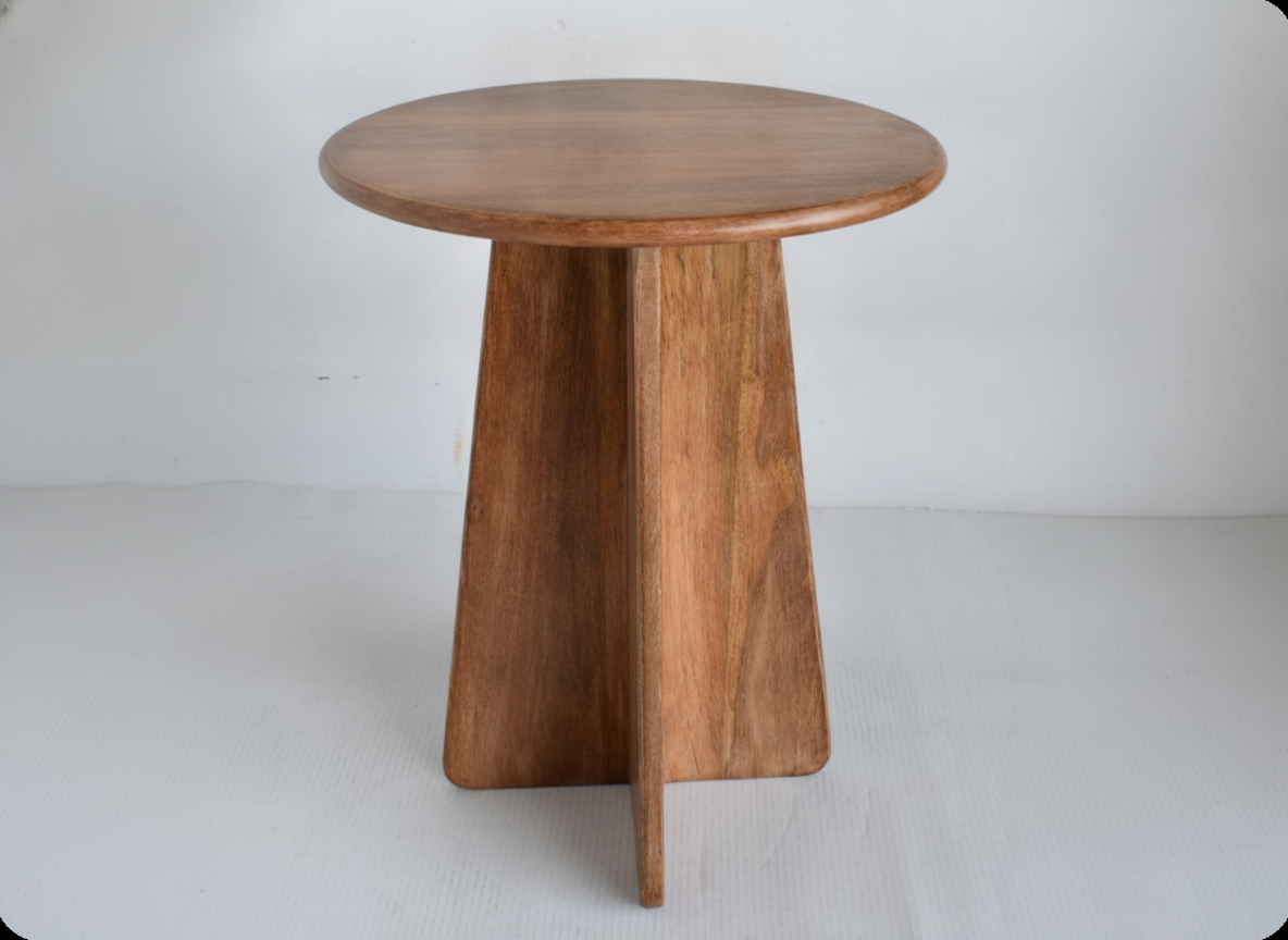 Mango Wood Round Table - View 3