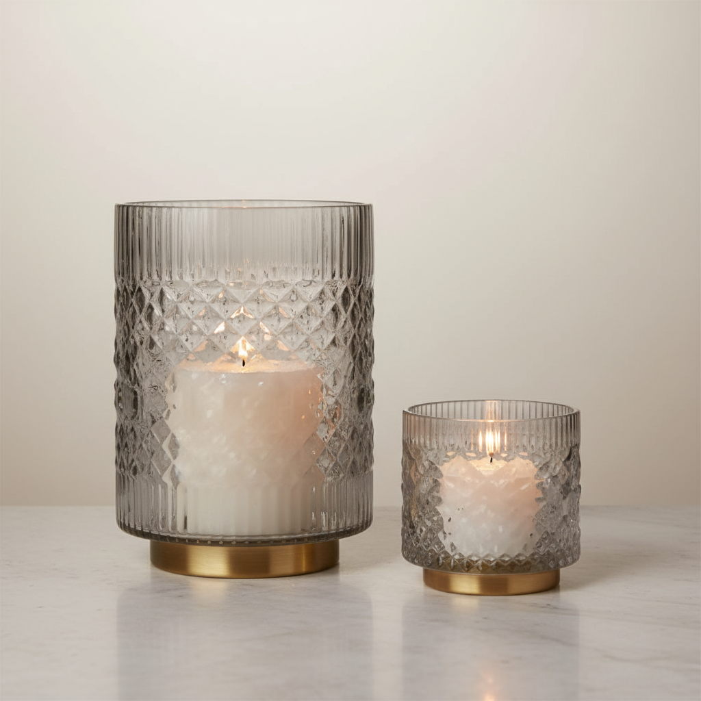 Glass Candle Holder - Set of 2 - View 2