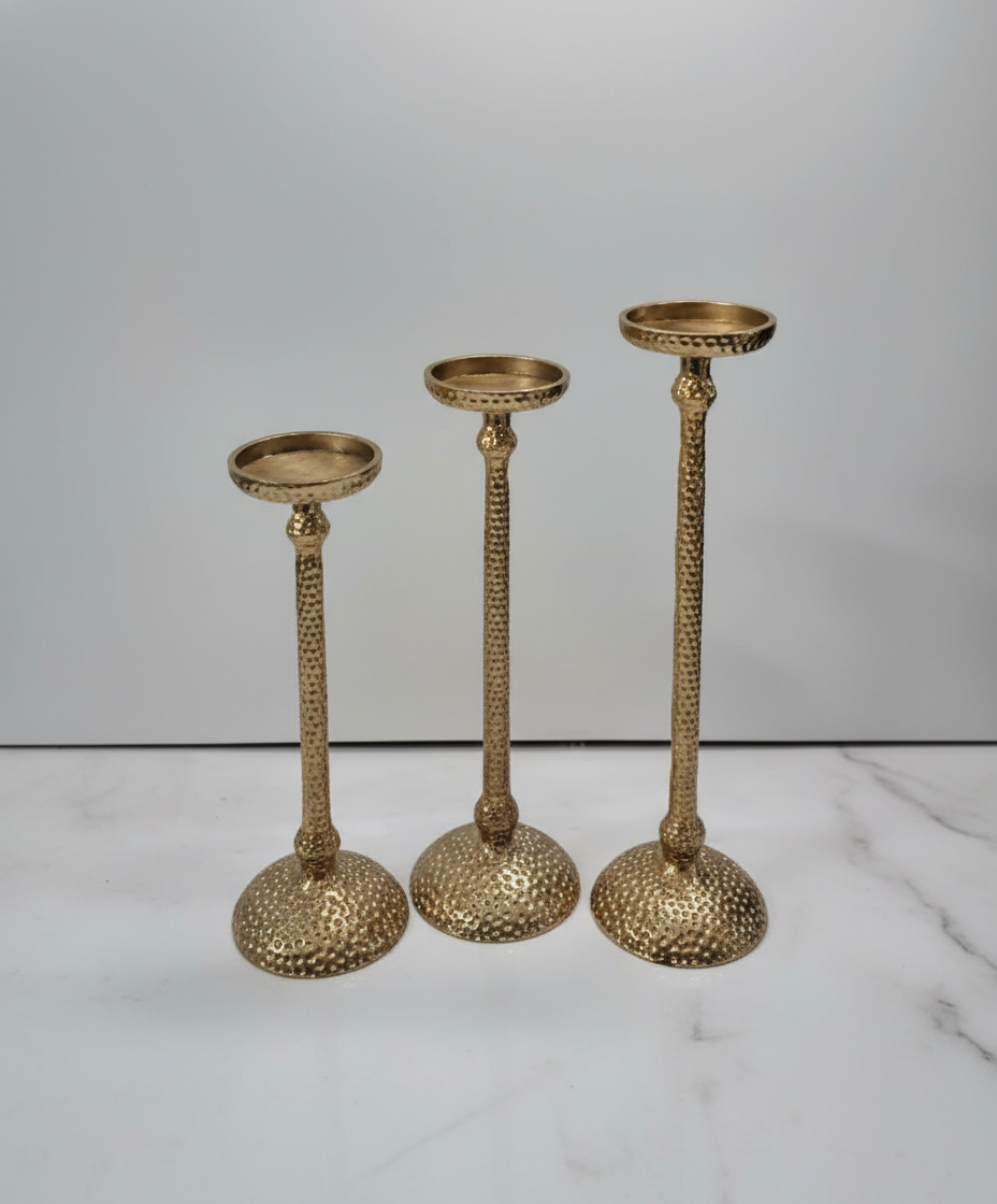 Hammered Gold Candle Holder - View 3