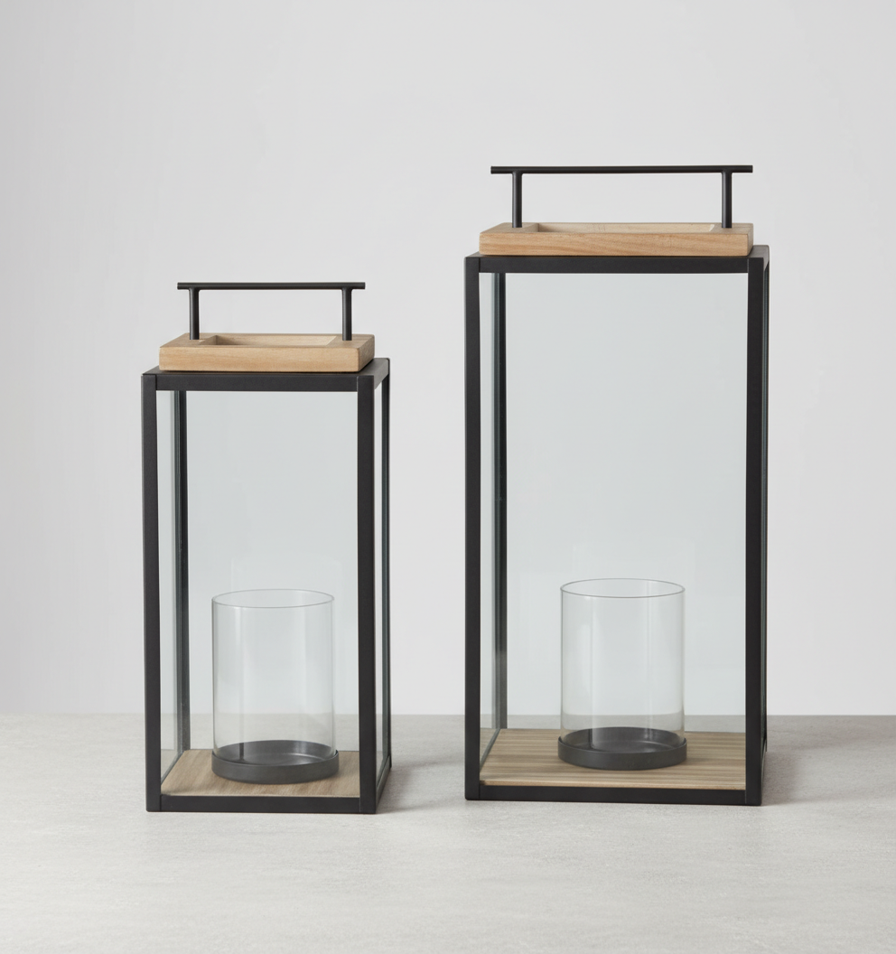 Glass Lanterns - Set of 2 - View 2
