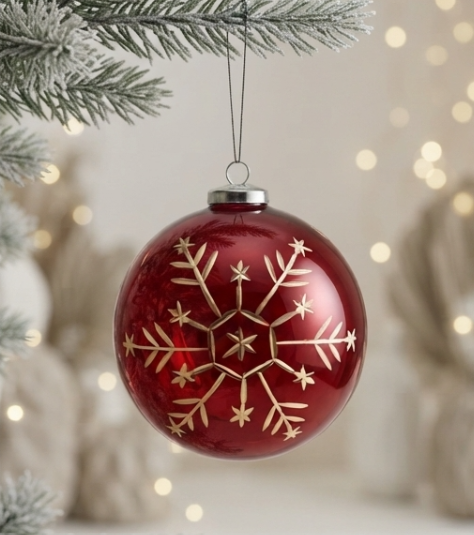 Christmas Red Ball with star