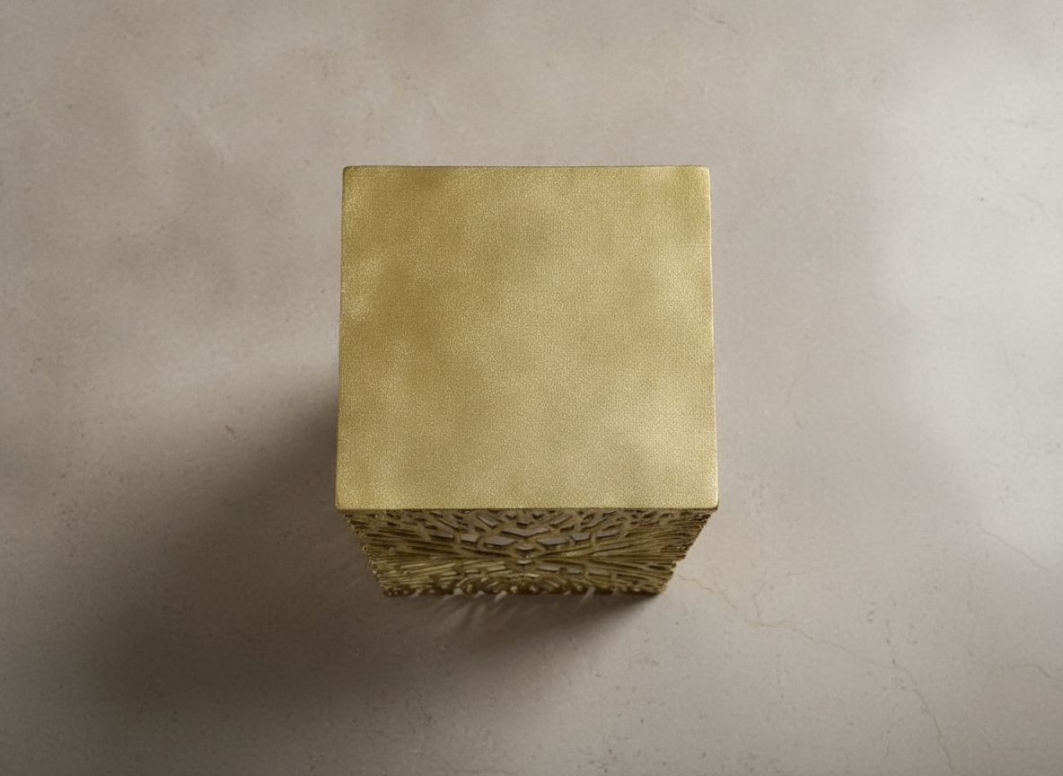 Golden Square Side Table - View 2