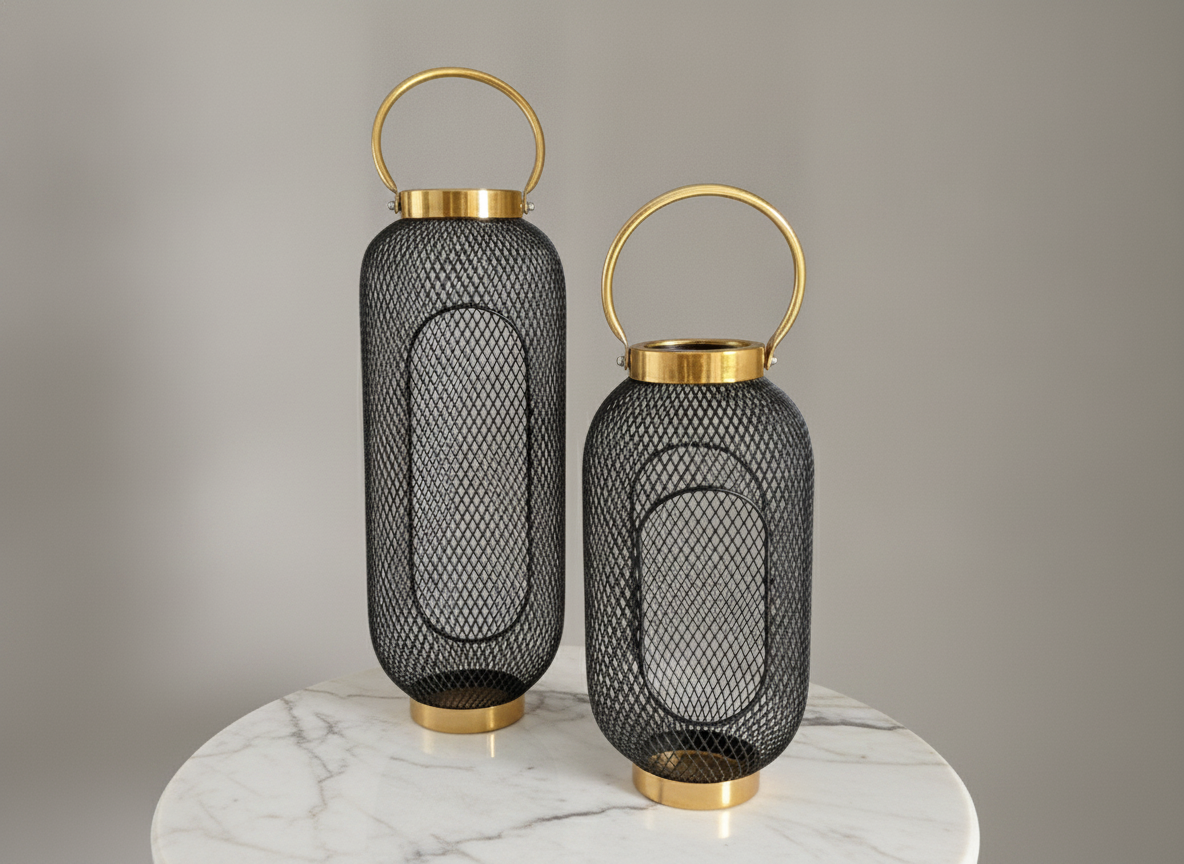 Lantern Black Mesh - Set of 2 - View 2