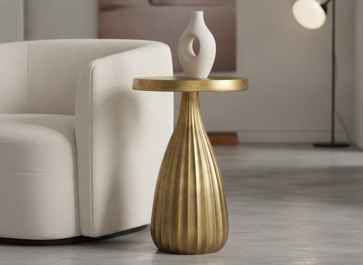 Antique golden round table
