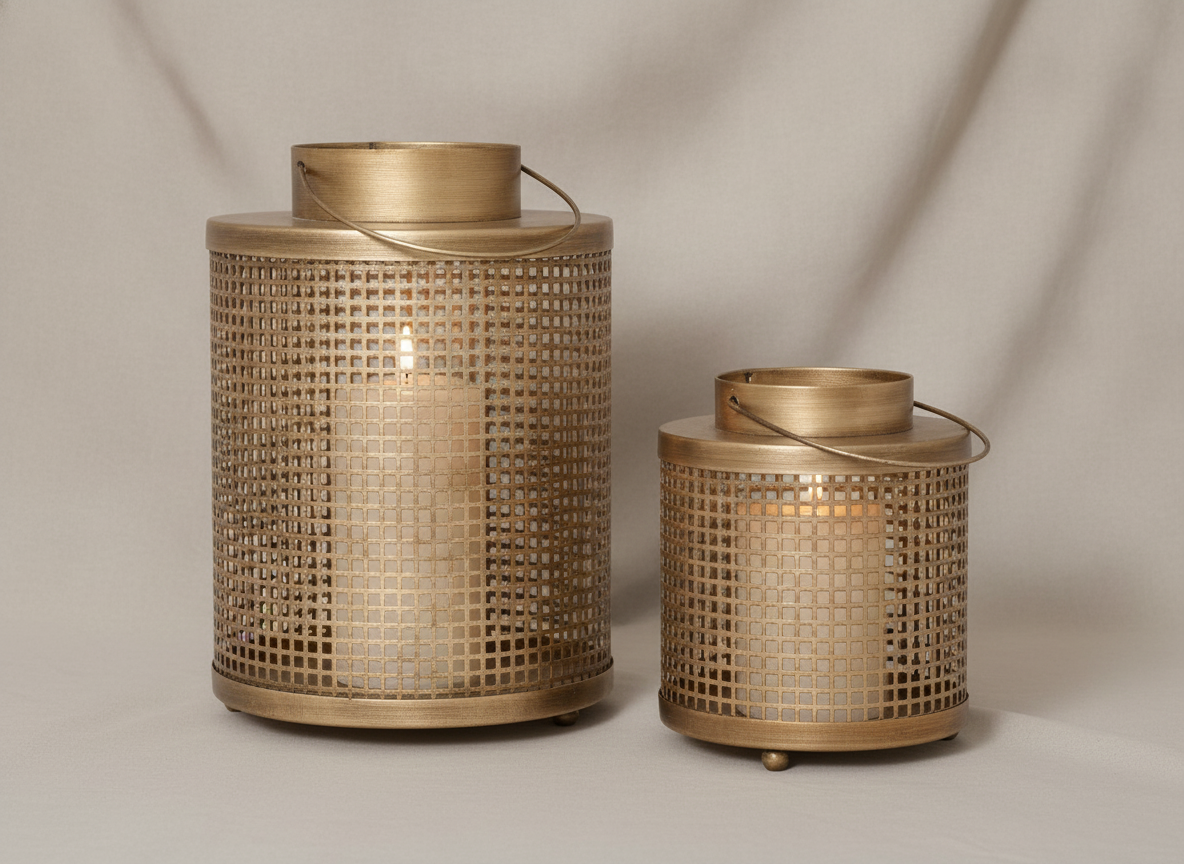 Golden Mesh Lantern - Set of 2 - View 3