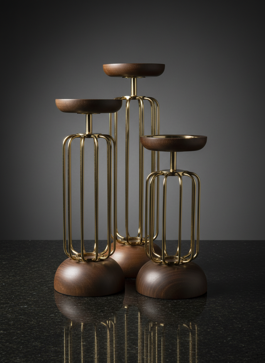 Golden Candle Holder