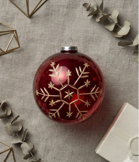 Christmas Red Ball with star - View 3