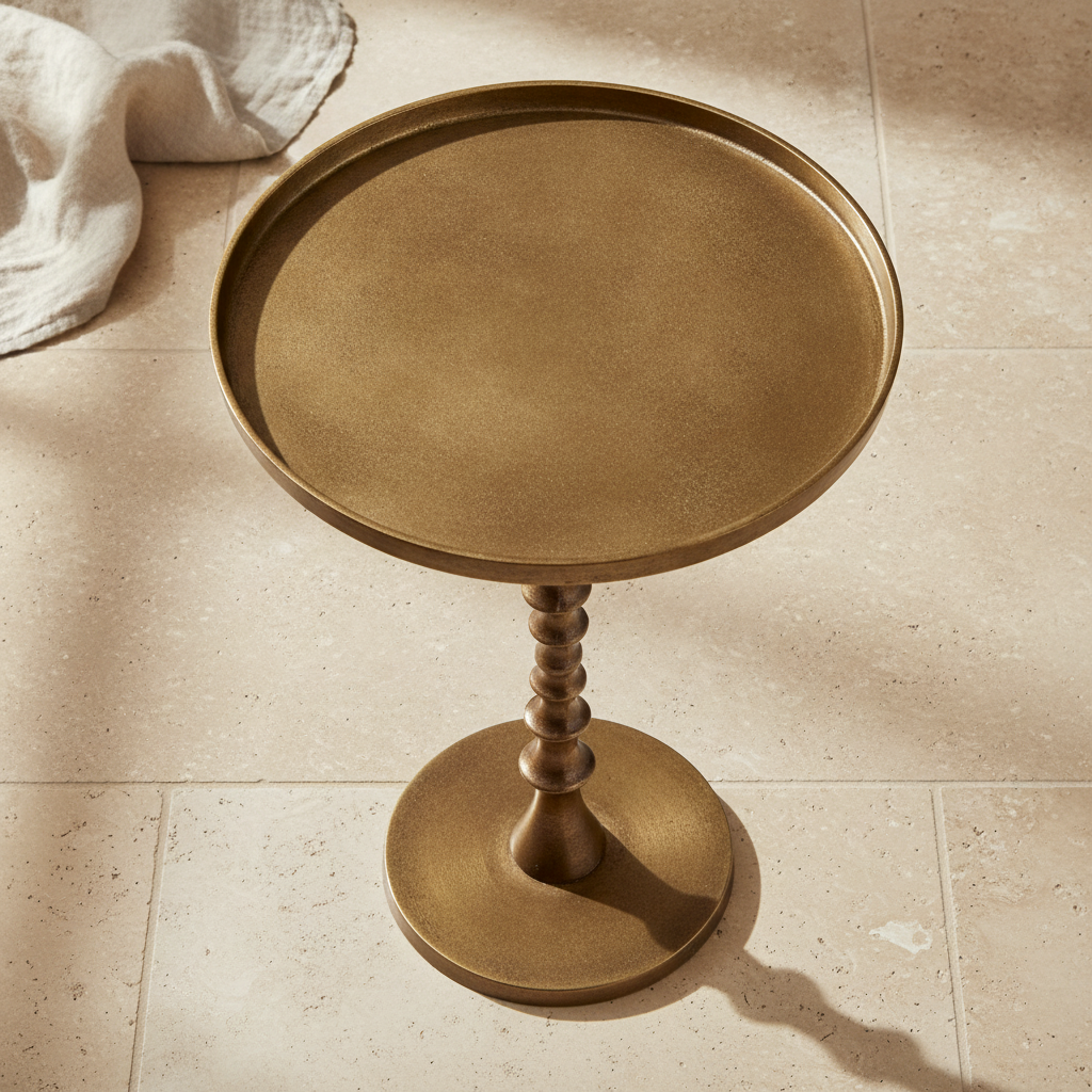 Antique Golden Spiral Round Table - View 2