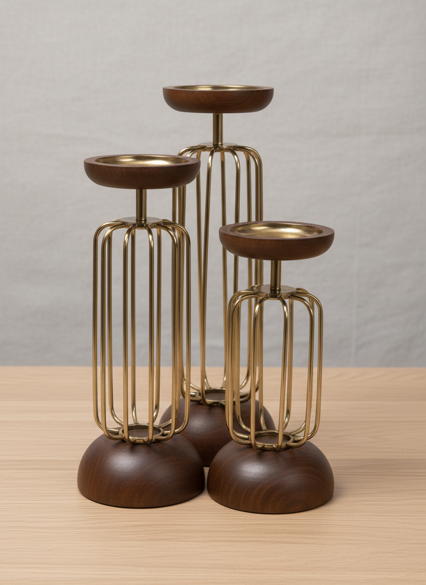 Golden Candle Holder - View 2