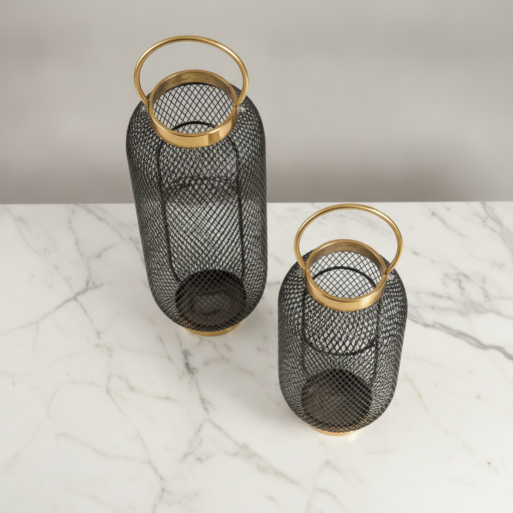 Lantern Black Mesh - Set of 2 - View 3