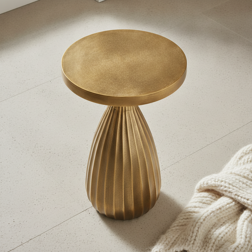 Antique golden round table - View 2