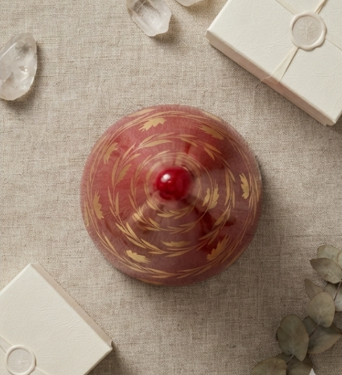 Christmas Red Tree Ornament with leaf - View 3