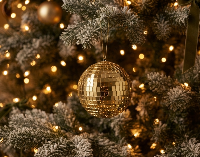 Christmas Golden Ball with mirror