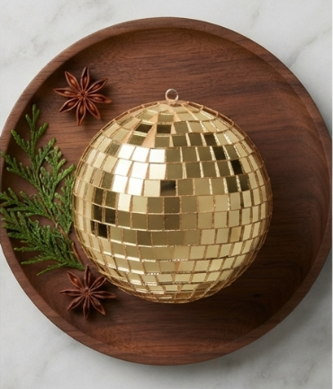 Christmas Golden Ball with mirror - View 3