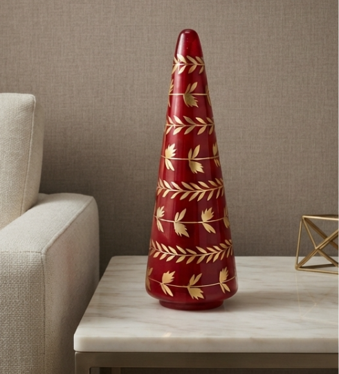 Christmas Red Tree Ornament with leaf